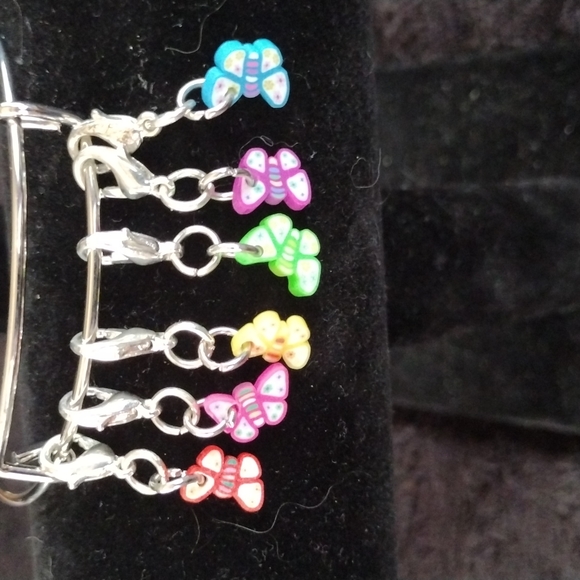 Silver butterfly charm bracelet - Picture 2 of 3